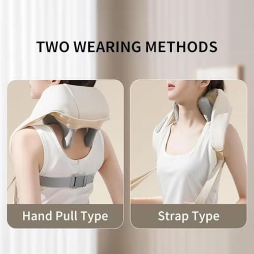 GrekoGadgetra Shoulder Massager, Portable Rechargeable 6D Shiatsu Neck and Shoulder Massager with Heat, Deep Tissue Back Massager for Pain Relief & Relaxation (Ivory White) - Thumbnail 6