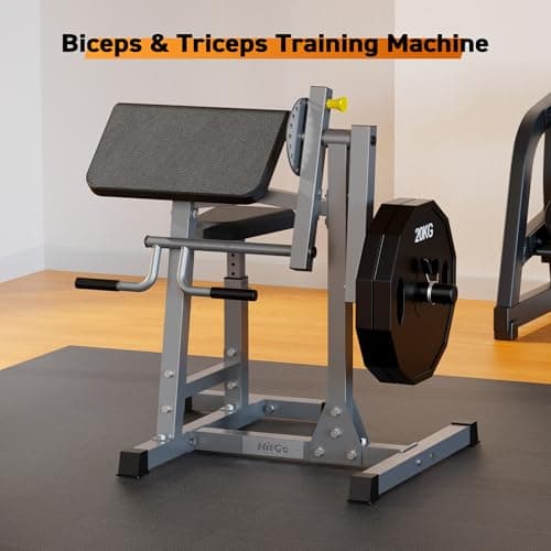 Preacher Curl Bench for Biceps and Triceps Isolation Training, with Thickened Pad, Compatible with 1" and 2" Weight Plates - Thumbnail 2