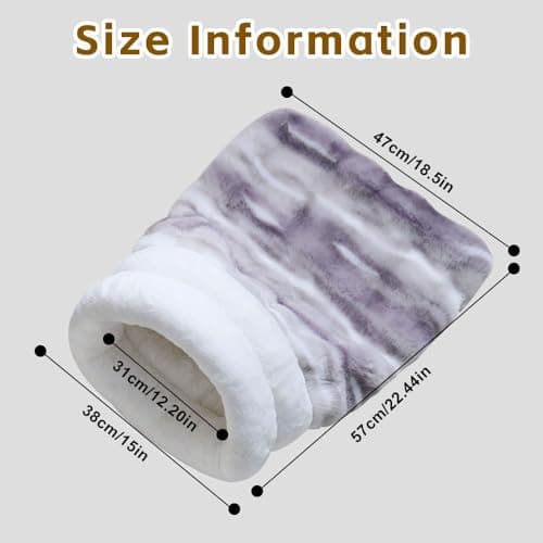CHULPET Cat Sleeping Bag, Puppy Sleeping Bag, Warm Pet Sleep Sack, Plush Pet Bed Mat, Washable Hideout Cave for Cat and Small Dog - Thumbnail 6