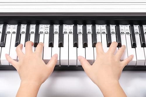 XynkoreX Silicone Piano Keyboard Stickers, Removable Piano Keyboard Note Labels for Learning, 88-Key Full Size, Piano Notes Guide for Beginner, Reusable Comes Unique and cute dog paw design (Black) - Thumbnail 6