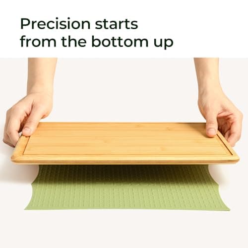 Keechee 2Pcs Cutting Board with Non-slip Mat, Bamboo Cutting Boards for Kitchen Meal Prep & Serving - Wood Serving Board Sets with Deep Juice Groove Ideal Kitchen Gifts - Thumbnail 2