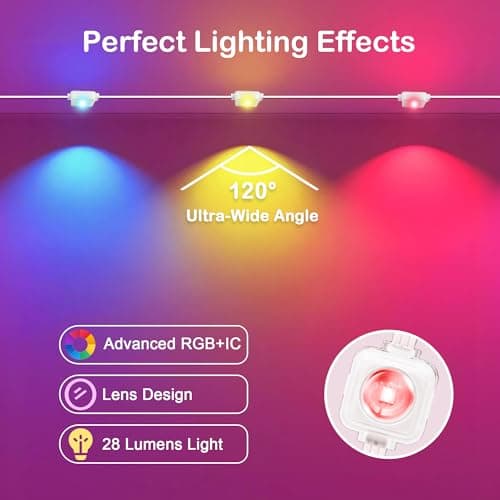 Permanent Outdoor Lights for House, 100ft with 60 RGB+IC LED Eave Lights, 66 Scene Modes, AI Smart Control, IP67 Waterproof for Christmas Holiday Daily Lighting, Works with Alexa, Google Assistant - Thumbnail 3
