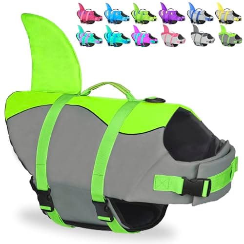 Dog Shark Life Jacket, Dog Life Vest for Swimming Adjustable Pet Life Preserver with Rescue Handle X-Small - Image 1