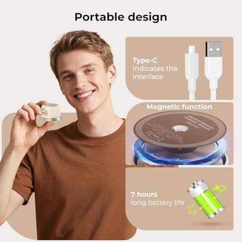 Magnetic Bluetooth Speaker, Wireless Charger Station, Portable Mini Speaker with Wireless Charger & Phone Stand, Bluetooth Speakers for Kitche, Refrigerator, Anything Magnet, Gifts (Milky White) - Thumbnail 3