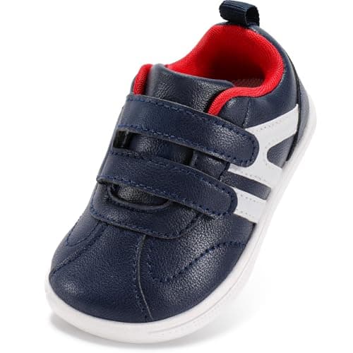 STQ KIDS Toddler Wide Toe Box Barefoot Shoes Boys Sneakers Lightweight Kid Tennis Shoe Casual Zero Drop Preschool Girls First Walking Running Comfort Daycare Sports Navy Toddler Size 6 - Image 1