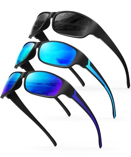 QALLY Sunglasses Men Polarized Mens Sunglasses, Wrap Around Sports Sun Glasses for Cycling Running with UV400 Protection - Image 1