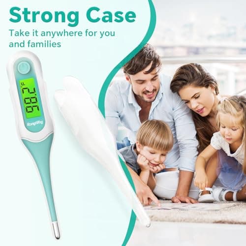 Digital Oral Thermometer, 8s Fast Reading Thermometer for Adults and Kids with 3 Color Backlit and Fever Alarm for Oral, Rectal, Underarm - Thumbnail 5