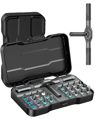 24 in 1 Magnetic Ratchet Screwdriver Set, DIY Mini Screwdriver Set, Multi Bit Magnetic Drive Set with Detachable Ratchet Handle, Portable Precision Repair Tool Kit for Furniture Computer Bicycle - Image 1