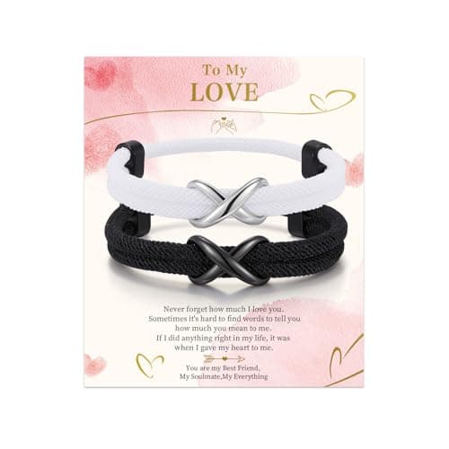 Hisatan Personalized Infinity Love Knot Bracelet for Couple - Relationship Braided Couple Promise Bracelets Set Gifts for Him Her, Forever Linked Together Valentine Day for Men Women - Image 1
