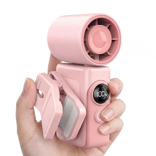 AeroVibes Portable Handheld & Clip-On Fan, 4 Speeds, USB-C, Power Display, 0.26lb