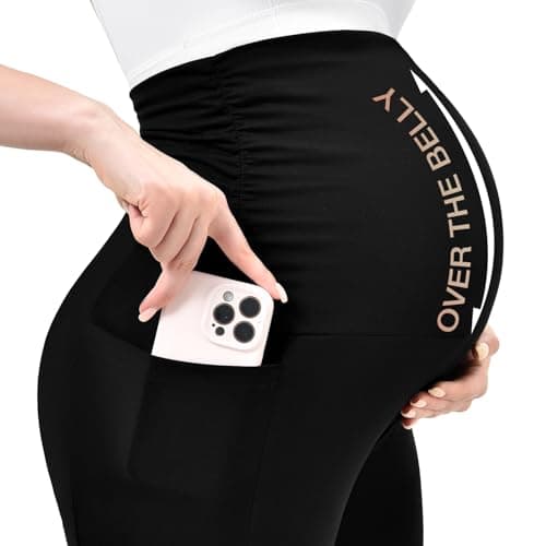 Ipletix Maternity Wide-Leg Lounge Pants with Pockets Over The Belly Soft Stretchy Pregnancy Wear Navy S - Thumbnail 4