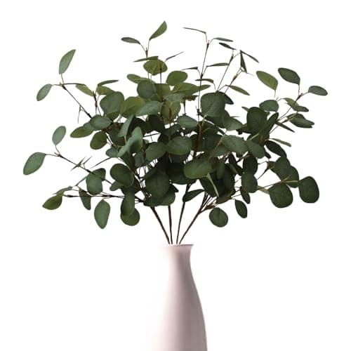 siqifloral 4pcs 23.62" Artificial Flowers Realistic Faux Eucalyptus Greenery Stems Fake Flowers Leaves for Vase, Mother's Day Decoration Table Centerpiece Decor - Image 1