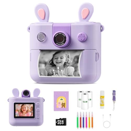 ORGSTA Kids Instant Print Camera for Boys and Girls 1080P HD Toddler Digital Camera with 3 Rolls Print Paper&32G Card, Christmas Birthday Gift Toys for Age 3-16 Kids Portable Travel Digital Camera Toy - Image 1