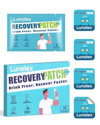 Lunalex Recovery Patch 32 Pack - Wake Up Refreshed & Balanced After Celebration - Plant-Based Formula for Morning Wellness - Bachelorette & Wedding Party Favors - 2 Patches per Sachet, Waterproof - Image 1