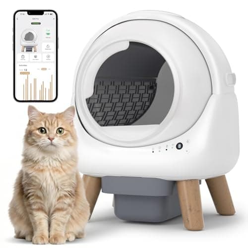 Self-Cleaning Cat Litter Box, Automatic for Multiple Cats with Smart APP Control, Dual Safety Protection, Odor-Free Waste Disposal, Includes Trash Bags, White - Image 1