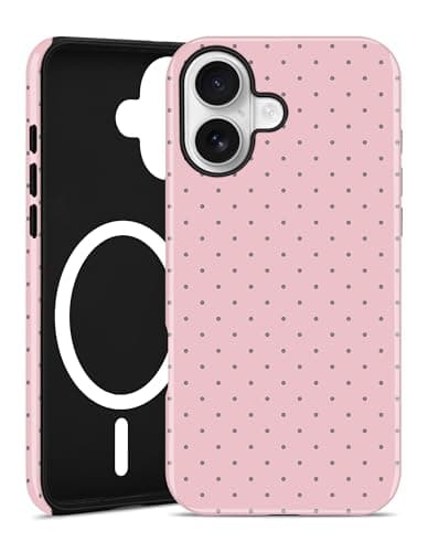 Aitipy Magnetic Polka Dot Phone Case for iPhone 16 Plus, Compatible with MagSafe, Cute Pink Polka Dots Aesthetic Soft TPU and Hard PC Shockproof Protective Phone Cover for Women Girls-Shiny - Image 1
