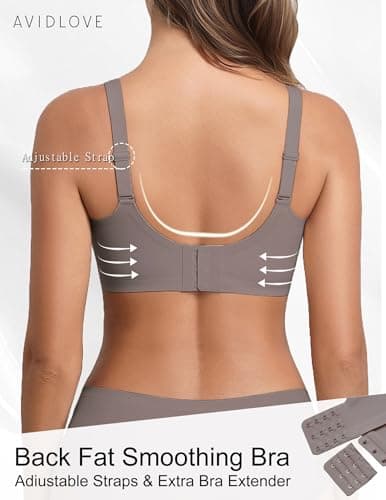 Avidlove Full Coverage Bras for Women Jelly Wireless Bra Comfortable Seamless Bralette Padded Everyday Bras Grey S - Thumbnail 3