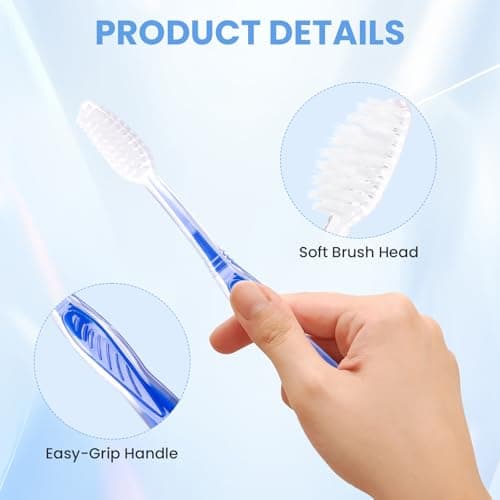 ACSKD 200PCS Disposable Toothbrushes, Individually Wrapped Travel Toothbrushes Bulk, Soft Brush Bristles Travel Single Use Toothbrush for Home Hotel Camping - Thumbnail 3