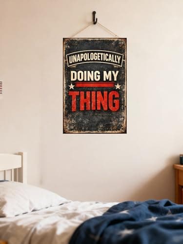 Unapologetically Doing My Thing Tin Sign Bold Quote Metal Wall Art Vintage Rustic Plaque Motivational Decorative Sign for Home Office Garage Man Cave Wall 8x12 Inch - Thumbnail 2