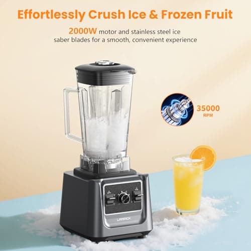 LAMPICK Blenders for Kitchen, 2000W Blender for Smoothies 35000 RPM Professional Grade High-Speed Smothie Blender with 68oz Pitcher & 27oz To-Go Cup for Smoothies, Ice, and Frozen Fruit - Thumbnail 3
