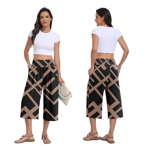 Lepunuo Women's Baggy High Waist Pants Spring Summer Capri Flowy Casual Pants with Pockets 2026 - Thumbnail 5