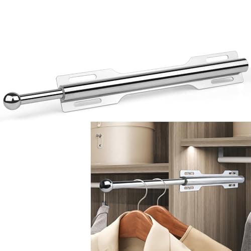 LOMILD Closet Valet Rod Slide Out, Closet Pull Out Rod for Bedroom Laundry Room Bathroom, Chrome - Image 1