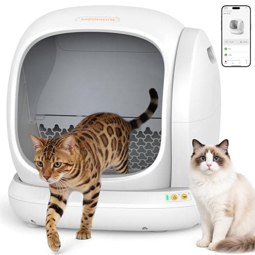 Meowant Self Cleaning Cat Litter Box - Open-Top Automatic Litter Box with APP, 0 Risk of Stuck Cats, Safer Automatic Litter Boxs, Low Entrance for Multiple Cats - Image 1