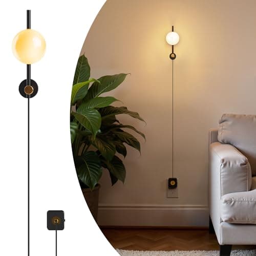 L LOHAS LED Night Lights Plug into Wall, Dimmable Night Light, Dusk to Dawn Sensor, 0-100LM Adjustable Brightness, Soft White 3000K Globe Shade Milky Nightlight with 4.92ft Cord for Bathroom, Hallway