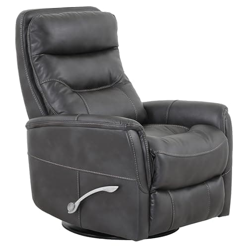 Parker Living Gemini - Flint Swivel Glider Recliner Chair with 90% Polyester, 10% PU Upholstery, Comfortable Nursery Recliner, Nursing Armchair with Smooth Reclining