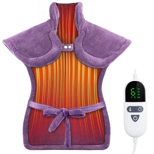 Heating Pad for Neck and Shoulders and Back, Pain Relief Electric Heating Pad Large Size 24”X33” with 4 Timers, 6 Heat Levels, Auto-Off, Mothers Day & Birthday Gifts for Women Mom Wife Grandma, Purple - Image 1