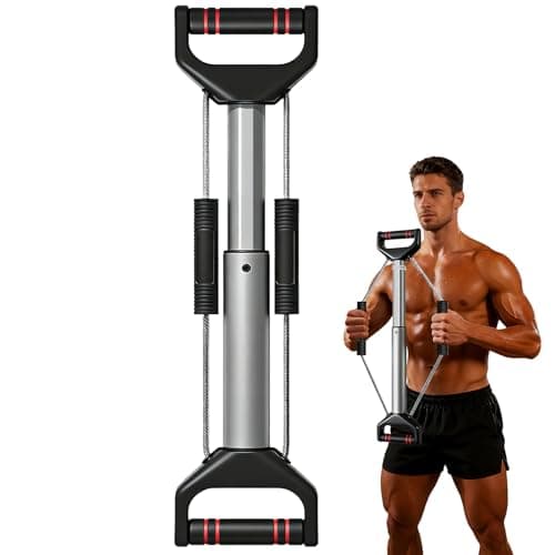 Chest Workout Equipment Arm Trainer - Adjustable 4 Resistance Levels (26-90 lbs) Forearm Muscle Train Exerciser Strengthener for Men & Women, Ergonomic Home Gym Strength Trainer with Anti-Slip Handles