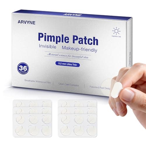 arvyne Invisible Daytime Pimple Patch–Ultra-Thin 0.2 mm Matte Hydrocolloid Acne Patch for Face, Makeup-Friendly with Waterproof Film, Clean-Care Complex, Patented Easy-Peel Design, 36 Count (Daytime) - Image 1