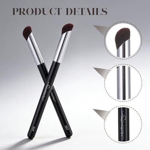 GUOXIAONIU Concealer Brush Under Eye, Angled Concealer Brush, Concealer Blending Brush, Precision Face Synthetic Makeup Brush For Concealing Blending Setting Buffing With Powder Liquid Cream Cosmetics - Thumbnail 2