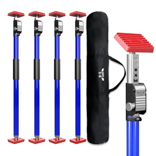 3-H Cabinet Jacks for Installing Cabinets 4 Pack, Heavy-Duty Third Hand Tool Adjustable Support Pole,Extends 29.5-52 Inch, 165 lbs 3-H Capacity | Thickened All-Steel with Dual Safety Lock, Blue