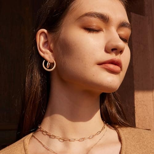 VALLOEY ROVER Stud Earrings for Women 14K Gold Plated Crescent Moon Earrings Stud 925 Sterling Silver Post Everyday Jewelry Gift for Women - Thumbnail 2