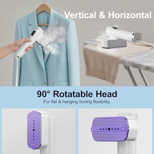 Steamer for Clothes, Handheld and Portable with 15-Second Heat-Up, 2-in-1 Steamer & Iron with Smart Touch Operation and 4 Modes, Suitable for All Fabrics, Ideal for Home & Travel - Thumbnail 5