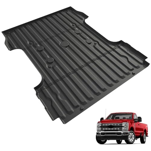LUMWAY Truck Bed Mat for Ford F250 F350 F450 Super Duty Crew Cab 2017-2026, All Weather Truck Bed Liner for 2026 Ford F-250 F-350 F-450 Accessories, 6.8FT 81.9'' TPE Heavy Duty Cargo Liner Truck Mat - Image 1