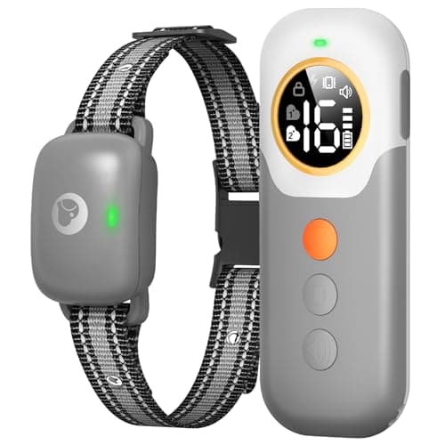 Animoul Dog Shock Collar with 2600FT Range, Security Lock, IP68 Waterproof Dog Training Collar with 3 Modes Beep/Vibration/Shock, Rechargeable Ecollar Suitable for Small Medium Large (Gray) - Image 1