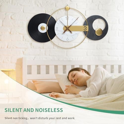 Tiuposr 36x20 Inches Large Wall Clocks for Living Room, Modern Silent Non-Ticking Decorative Clock for Kitchen, Bedroom, Home & Office Decor - Thumbnail 3