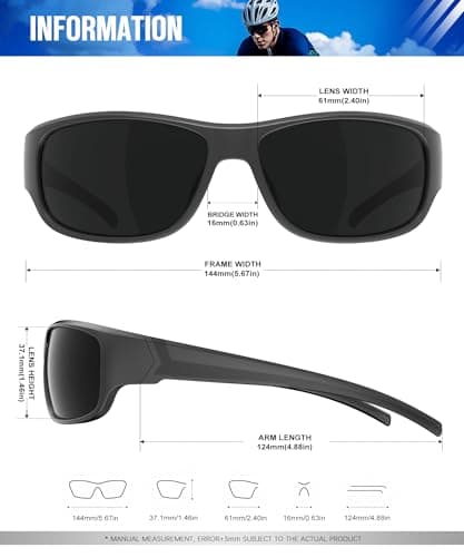 NSSIW Polarized Sunglasses-Men Sports Mens-Sunglasses: Sun Glasses Women Polarized UV400 Protection for Fishing Running Golf - Thumbnail 5