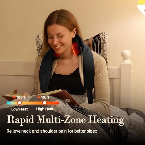 CuPiLo Cordless Neck Massager FSA Eligible HSA Store, Upgarded Deep Tissue Kneading Shoulder Massager with Heat, Electric Shiatsu Massager Pillow for Neck and Shoulder, Gifts for him her - Thumbnail 2