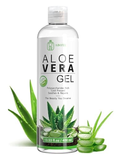 ABOTE Organic Aloe Vera Gel from 99% Pure Aloe for All - Ideal for After Suncare, Post - Shave & Itchy Skin - Works on Face, Body & Hair Care, Family Pack Size 13.53 fl oz, 400ml - Image 1