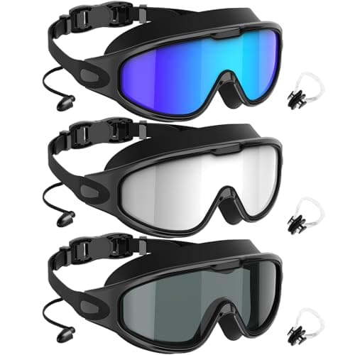NSSIW Goggles Swimming Adult Swim-Goggles: Wide View with UV400 Protection Anti Fog No Leak for Men and Women 3 Pack - Image 1