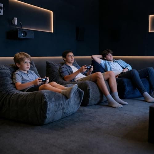 Ayovoch Bean Bag Chairs for Adults, Giant Bean Bag Chair, Memory Foam Beanbag Chair, One-Piece Foam Padding, Bean Bag Sofa for Living Room, Dorms, Apartments, Reading Corner (Blue Gray Plush) - Thumbnail 6