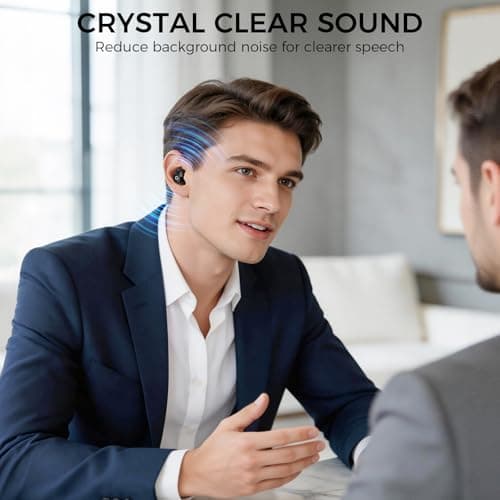 Rechargeable OTC Hearing Aids, Wireless with Noise Reduction, Invisible and Comfortable Design, 30+ Hours per Charge, Up to 80 Hours with Case, Easy One-Button Control for Clear Conversations - Black - Thumbnail 2