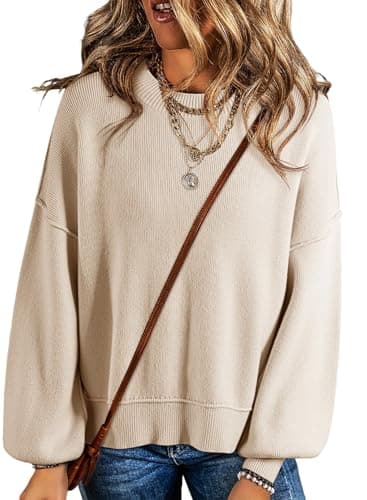 Dokotoo Womens Sweaters Elastic Crewneck Crop Pullove Cute Casual Teacher Outfits Long Sleeve Comfy Fitted Sweater Womens Fall Fashion 2025 Apricot Small - Image 1