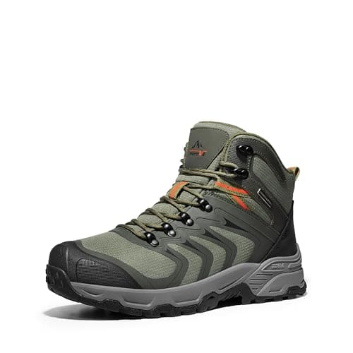 NORTIV 8 Men's Waterproof PRO Hiking Boots Outdoor Lightweight Non-Slip Arch Support Trekking Camping Ankle Boots Armadillo 3.0,Size 14,Army Green,NMUMHB2508 - Image 1