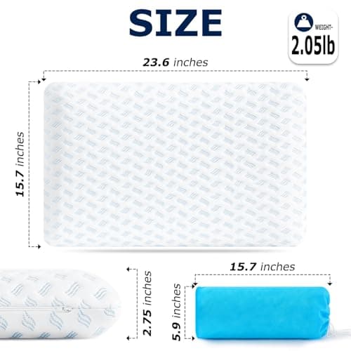 Slybear Ultra Thin Pillows 2-Pack 2.75" Cooling Memory Foam Pillows for Stomach Sleeping, Gel Infused Slim Pillow for All Sleepers,Travel Pillow Bed Pillow with Washable Cover, Standard Size Set of 2 - Thumbnail 3