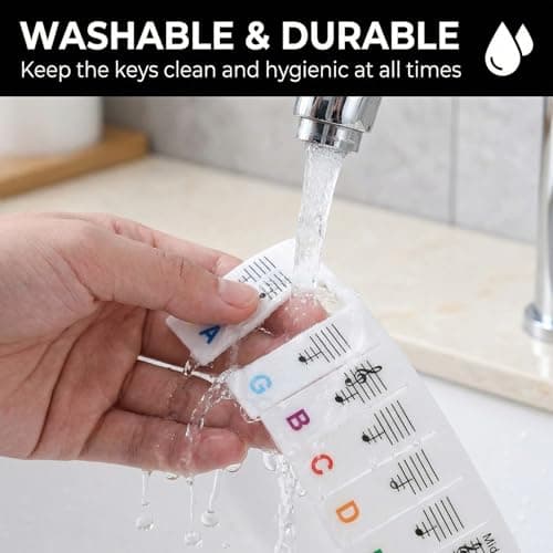 Piano Notes Guide Removable Silicone: 88 Key Full Size Piano Keyboard Note Labels for Beginner, Colored Music Key Stickers Alternative with Storage Box for Kids Adults Learning - Thumbnail 4