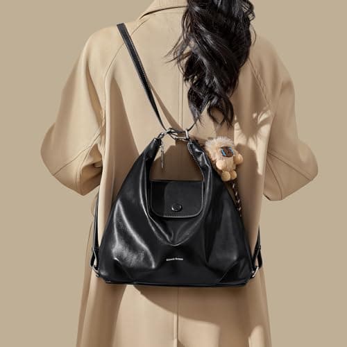 CinvaiKrose Shoulder Bag Women Leather Tote Bag Aesthetic Messenger Bag Cute Backpack Hobo Bag for Work - Thumbnail 3